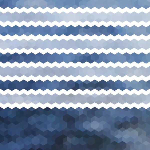 Fondo azul desenfocado con adorno geométrico y ondulaciones de agua — Archivo Imágenes Vectoriales