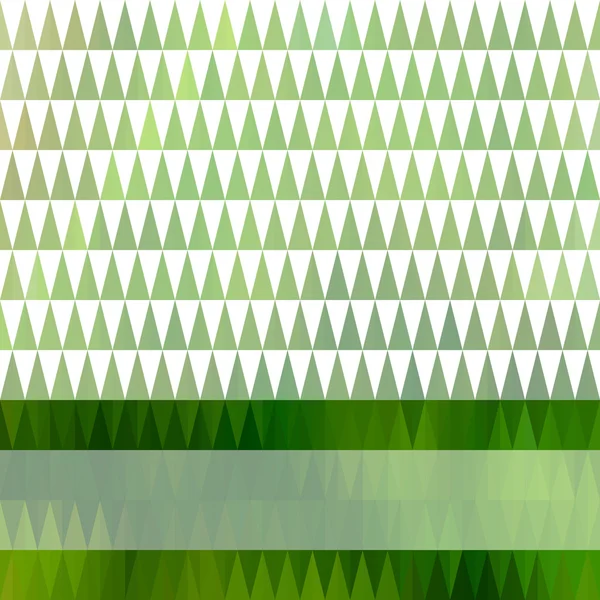 Fondo verde y blanco con adorno geométrico triangular — Vector de stock