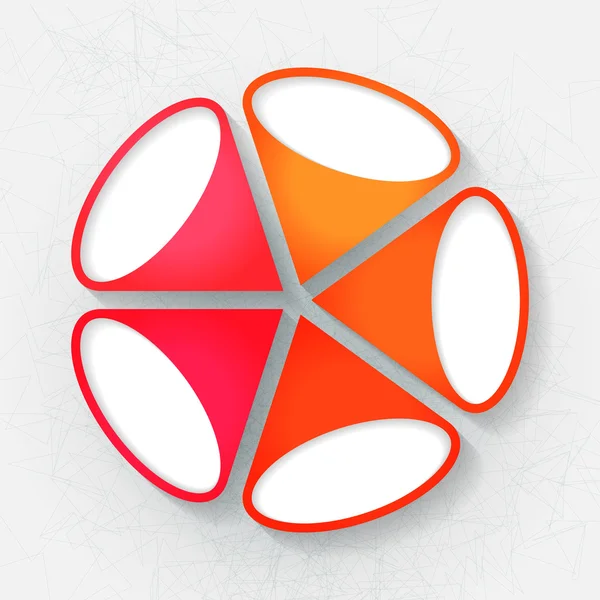 Infographic mall med fem orange och rosa etiketter — Stock vektor