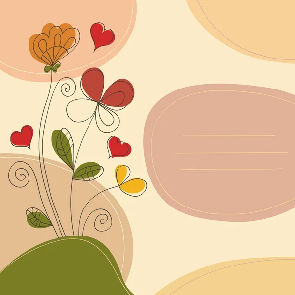 Fondo romántico con corazones de flores y lugar para el texto — Archivo Imágenes Vectoriales