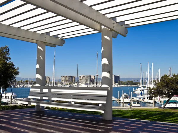 Bench with a Marina View — Stock Photo, Image