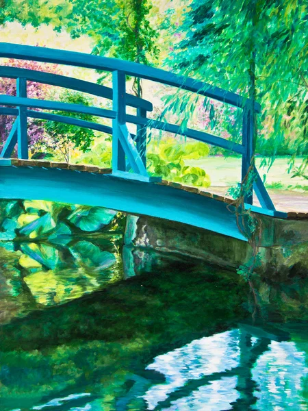 Ponte Giverny na lagoa de água Lily — Fotografia de Stock