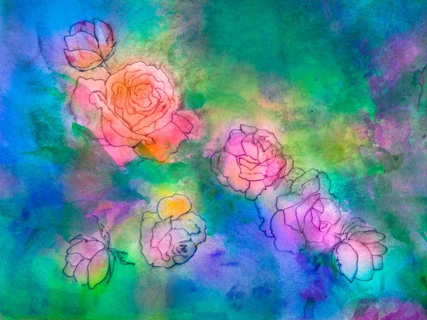 Ruusut ja ruusu silmut — kuvapankkivalokuva