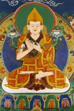 Budist fresk ladakh, Hindistan'ın thikse gompa