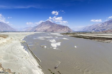 nehir shyoka dağlarda ladakh, Hindistan