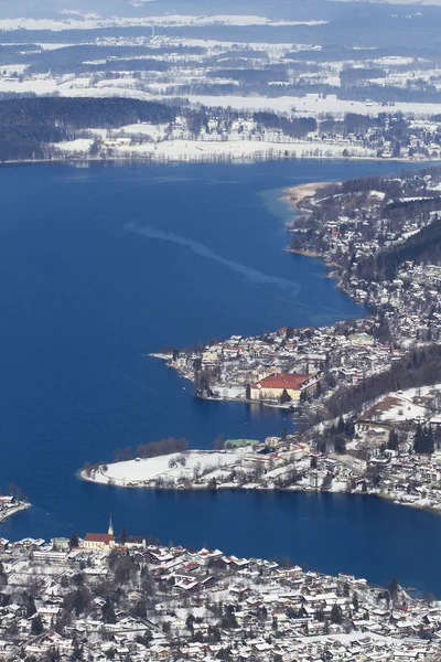 Vue sur le lac Tegernsee, Bavière, Allemagne, en hiver — Photo