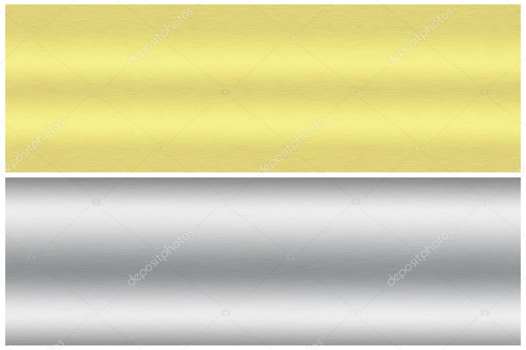 Gold and silver, brushed, as background