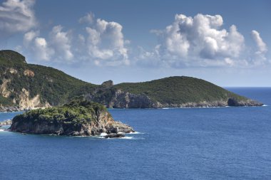 kıyı şeridi Paleokastritsa corfu Island, Yunanistan
