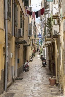 sokakta corfu town corfu Island, Yunanistan