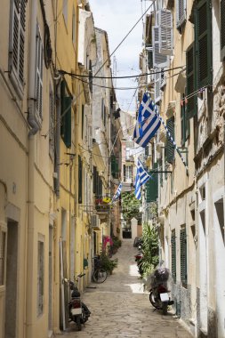 Alley in Corfu town of Corfu island, Greece clipart