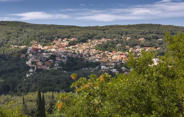 The mountain village of Liapades on Corfu, Greece — Stock Photo, Image