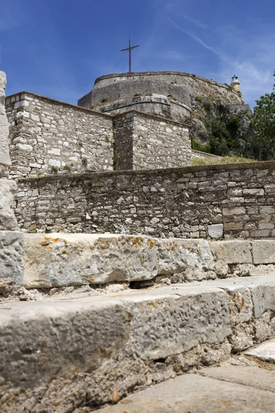 A fortaleza velha na cidade de Corfu na ilha de Corfu, Grécia — Fotografia de Stock