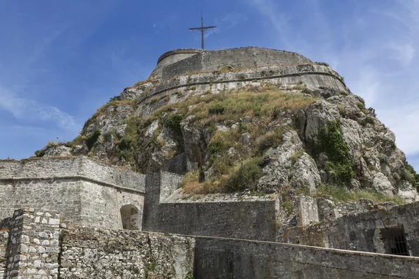 La antigua fortaleza en la ciudad de Corfú en la isla de Corfú, Grecia —  Fotos de Stock