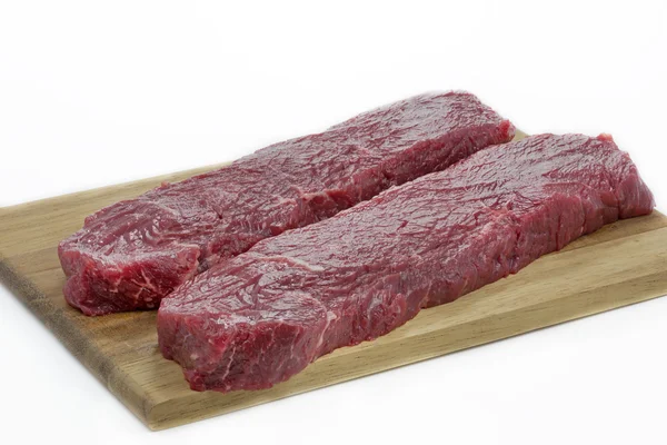 Two slices of beef on white background — Stock Photo, Image