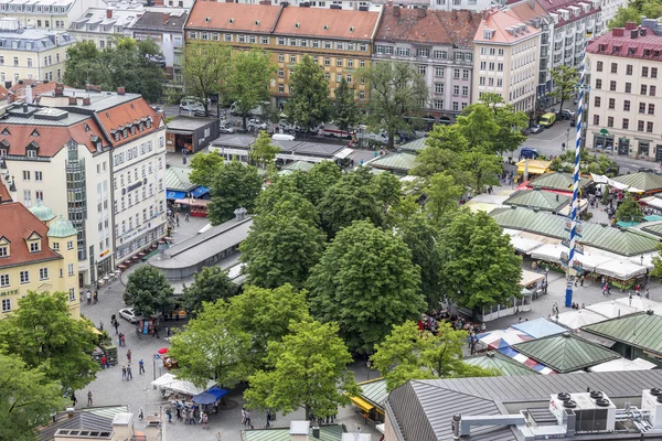 Viktualienmarkt Pazar, Münih, Almanya — Stok fotoğraf