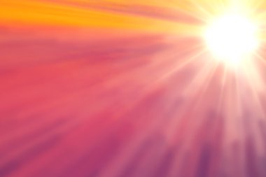 pembe ve turuncu gökyüzü parlak güneş