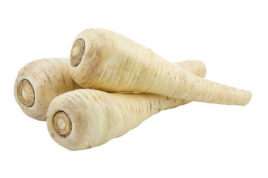 Beyaz arka plan üzerinde izole parsnips