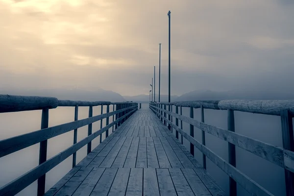 Jetty at lake Chiemsee, Bavaria, Germany — Stock Photo, Image