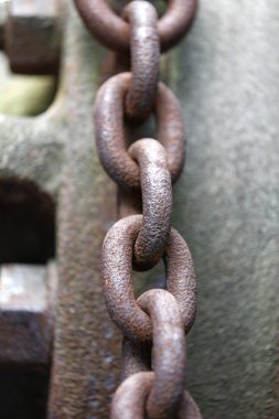 Büyük paslı metal zincir portre