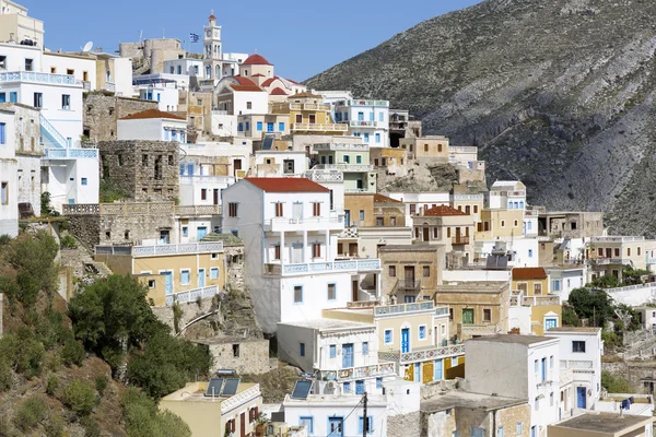 Die stadt olympos auf der insel karpathos, griechenland — Stockfoto