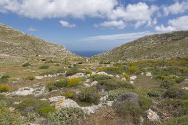 karpathos, Yunanistan Kuzey kısmında manzara
