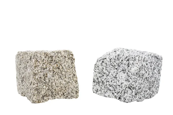 Two new granite stones isolated on white — Stock Photo, Image
