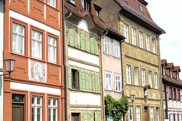 Picturesque facade in the town of Bamberg, Germany