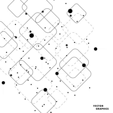 Noktalarla bağlantılı vektör karesi. Web tarzı sunum arkaplanı