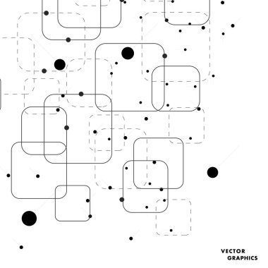 Noktalarla bağlantılı vektör karesi. Teknoloji fütüristik ağı. Web tarzı sunum arkaplanı