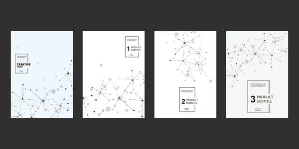 Estructura de conexión química. Fondo vectorial con estructura molecular. Diseño de plantilla de diseño para folleto, powerpoint, folleto — Archivo Imágenes Vectoriales