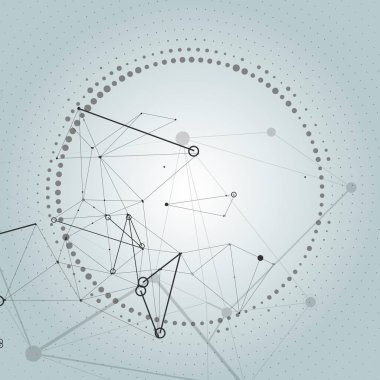 Gradyan arkaplanda soyut bağlantı. İş konsepti. Soyut iletişim ağı afişi. Vektör arkaplan şablonu. Kartvizit