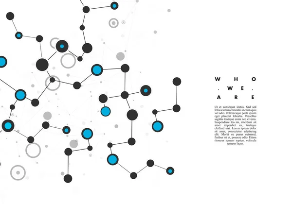 Сучасна ілюстрація з підключенням наукової молекули для медичного дизайну. Науково-дослідна концепція. Структура мережевого з'єднання. Абстрактна піктограма. Майбутні технології. концепція біотехнології — стоковий вектор