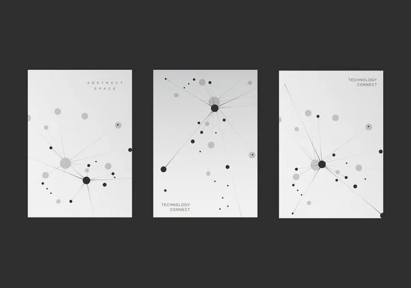 Définir des modèles vectoriels pour les diapositives de présentation. Fond vectoriel avec structure moléculaire. Conception du modèle de mise en page — Image vectorielle