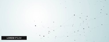 Noktaları ve çizgileri birleştiren soyut çokgen. Bağlantı bilimi geçmişi. Küresel iş konsepti biyoloji modeli