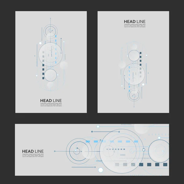 Formas abstratas ilustração padrão. Círculos e linhas e quadrados fundo tecnologia digital. Design de elementos de estrutura de conceito futurista —  Vetores de Stock