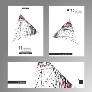Vektör üçgen çizgileri. Grafik Fütüristik Geometrik Desen Çizimi
