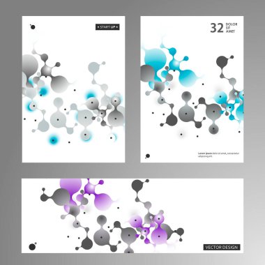 Tıp, bilim ve teknoloji tasarımı için molekül tasarımı. Vektör molekülleri şekillendirir