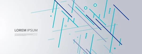 Linee geometriche semplici blu dinamiche. Illustrazione grafica futuristica. Banner sfondo astratto — Vettoriale Stock