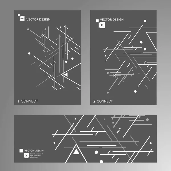 Triangle vector abstract background. Geometric lines minimal layout. Cover modern style — Stok Vektör