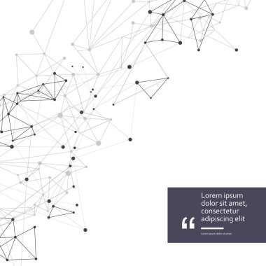 Vektör bağlantı çizgileri ve noktalar. Teknoloji projesi için banner şablonu.