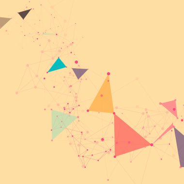 Konsept tasarım afişi. İş iletişimi. Teknoloji bilimi geçmişi. Düz vektör çizimi. Geometrik arkaplan. Vektör grafiği.