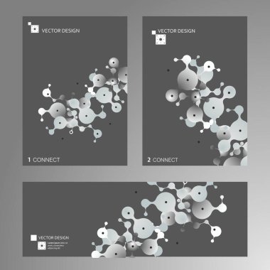 Tıp, bilim ve teknoloji tasarımı için molekül tasarımı. Vektör molekülleri şekillendirir.