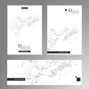 Teknoloji dokuyu birbirine bağlıyor. Soyut devre duvar kağıdı. Dijital vektör çizimi. Çizgiler ve noktalar tasarımı.