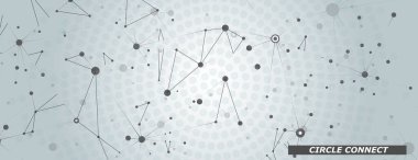 Geometrik düğüm çokgen bağlantı deseni. Beyaz zemin üzerinde moleküller nokta ve çizgiler olan şablon yapı uzayı. Soyut vektör teknolojisi konsept tasarımı.