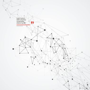 Güzel yapı molekülleri. Çizgi çizimleri konsept tasarımı için birbirine bağlanıyor. Vektör soyut arkaplanı.