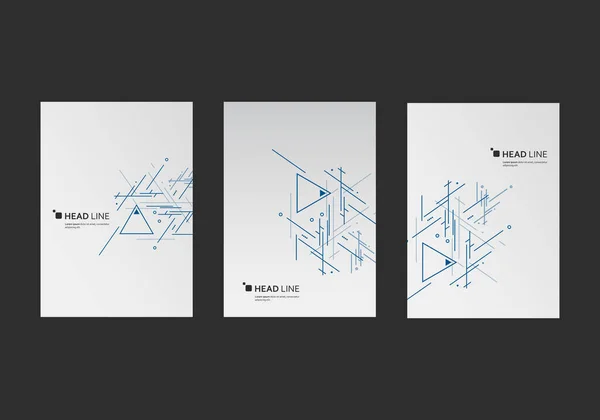 Composición Geométrica Abstracta Con Triángulos Decorativos Folleto Diseño Plantilla Cubierta — Archivo Imágenes Vectoriales