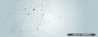 Kapak tasarımı için çağdaş afiş. Soyut çember pankart dekoratif tasarımı. Nokta ve çizgiyi birleştir.