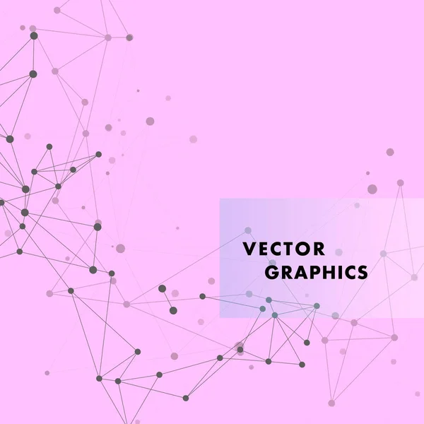 Vector Connect Lines Dots Banner Template Technology Biology Molecule Futuristic — Stockvektor