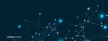 Abstract futuristic connection. Modern internet technology. Dots and lines vector illustration.