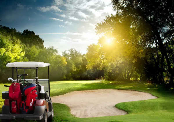 Carro de golfe — Fotografia de Stock